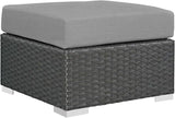 Modway EEI-1855-CHC-GRY Sojourn Outdoor Patio Sunbrella Ottoman in Canvas Gray - Photo 1
