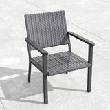 C-Hopetree Outdoor Lounge Chair for Outside Patio Porch, Metal Frame, Black All Weather Wicker - Photo 1