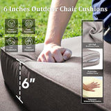 Luxury High Back Patio Furniture Set with 6-Inch Thick Cushions, 4-Pieces Outdoor Furniture with Swivel Chairs Fire Pit - Photo 5