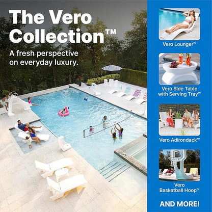 Step2 Vero Pool Chair, Fade-Resistant, Waterproof Patio Furniture for Sun Shelf, Use in Pools up to 9-Inches of Water, Weighted, White
