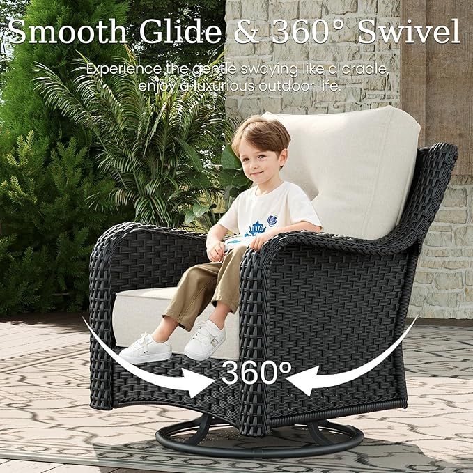5 Piece Patio Furniture Set with Fire Pit Table - Photo 3