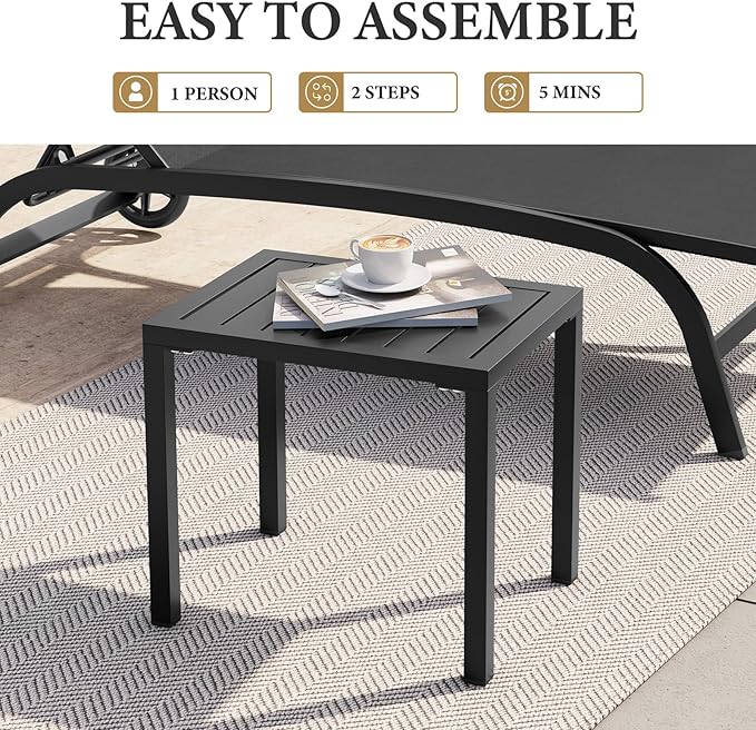 Crestlive Products Aluminum Outdoor Side Table Set of 2 - Photo 6