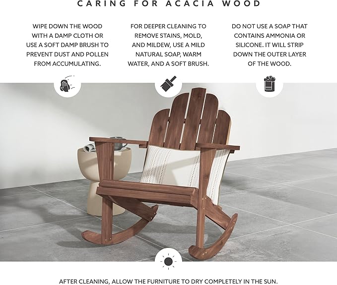 Linon Woodstock Rocking Chair, Teak