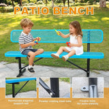 4 ft Outdoor Park Bench – Heavy-Duty Steel Frame & Rust-Resistant Thermoplastic Coating, Suitable for Gardens - Photo 4