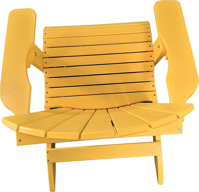 DuraWeather Poly® Classic King Size Folding Adirondack Chair (Lemon Yellow)