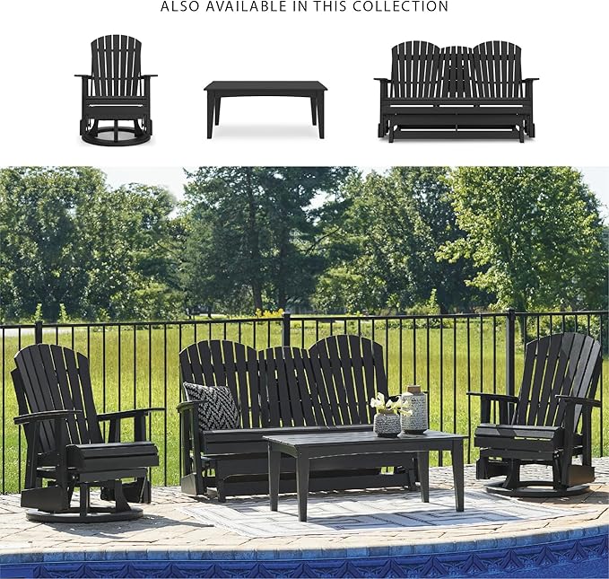 Signature Design by Ashley Hyland Wave Modern Outdoor Swivel Glider Chair, Gentle Gliding Motion - Photo 6