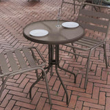 Flash Furniture Bellamy 23.75'' Round Tempered Glass Metal Table, Bronze - Photo 5