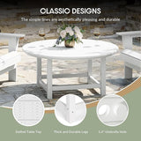 WestinTrends Malibu Low Outdoor HDPE Round Patio Coffee Table, White - Photo 8