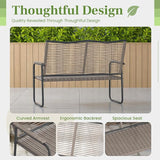 AECOJOY Outdoor Garden Bench, Weatherproof Wicker Outside Benches Clearance - Photo 5