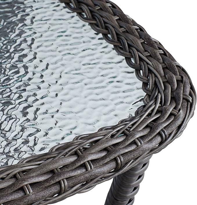 Teal Island Designs Madden 3-Piece Rattan Outdoor Green Rocking Chair Set with Occasional Table - Photo 7
