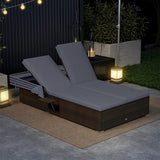 Tangkula Outdoor Rattan Daybed with Canopy & 6-Level Adjustable Backrests - Photo 2