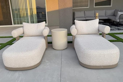 PURPLE LEAF Outdoor Chaise Lounge Chairs Set of 4 Modern Luxury Aluminum Lounger Daybed with Olefin Lumbar Pillow and Armrest for Patio Poolside Beach Sunbathing Deck