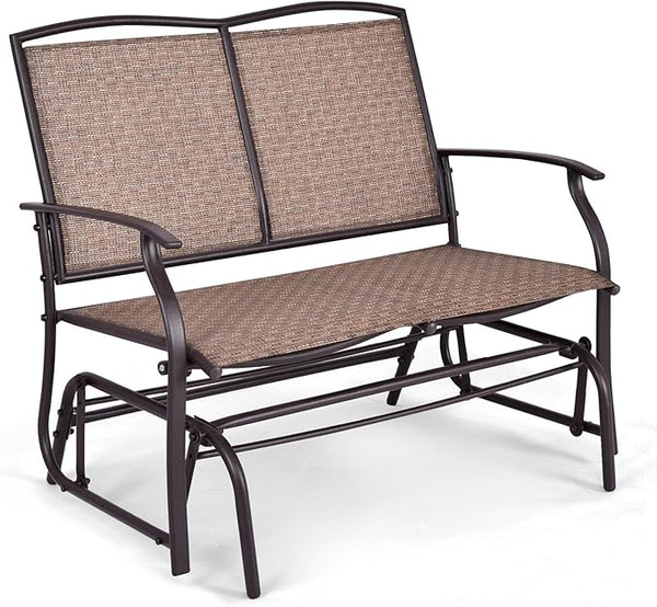 Byroce 2-Person Patio Outdoor Glider Bench, Double Swing Loveseat Rocker with Heavy Duty Metal Frame, 400 LBS - Photo 1