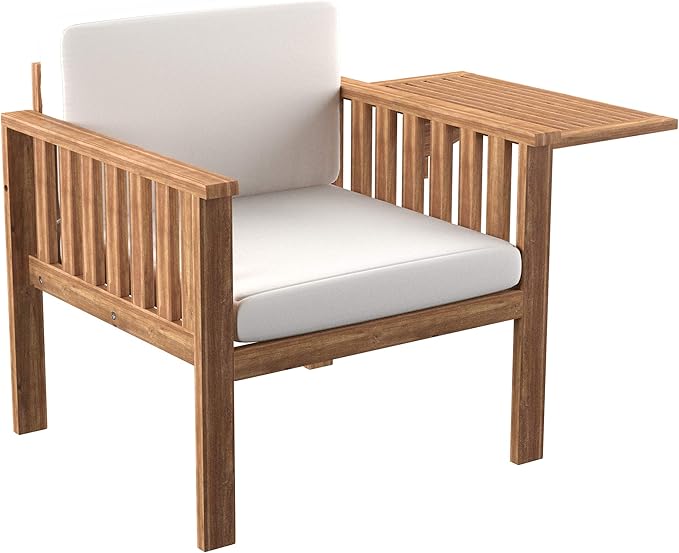 SEI Furniture AMZ8023211DO Kanmill Outdoor Chair Set, Natural, White