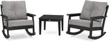 Polywood Vineyard 3-Piece Deep Seating Rocker Set (Black/Grey Mist) - Photo 1