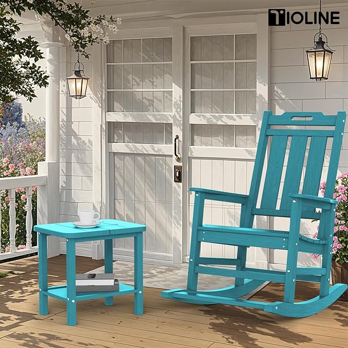 Patio Side Table, Outdoor HDPE Adirondack End Table for Patio,Outdoor Side Table for Backyard, Garden, Pool, Lawn,Aurba
