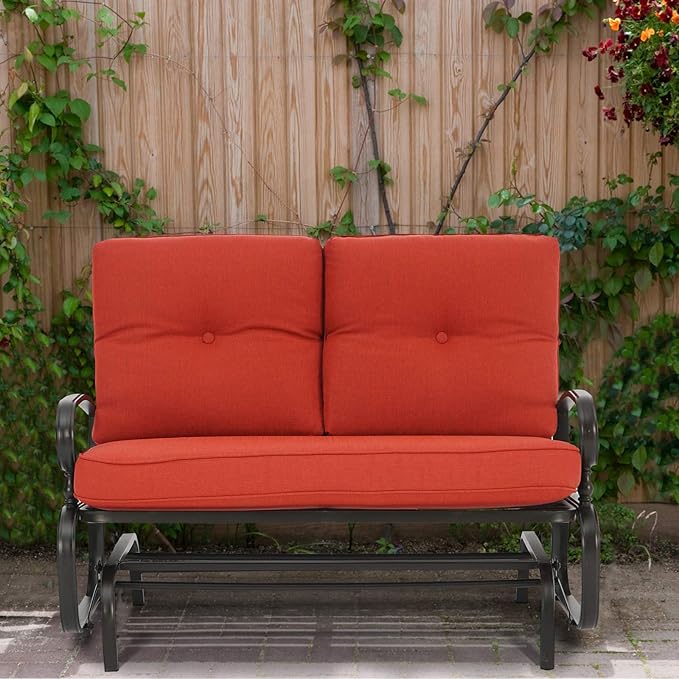 Outdoor Swing Glider Rocking Bench, Garden Loveseat Chair - Photo 6