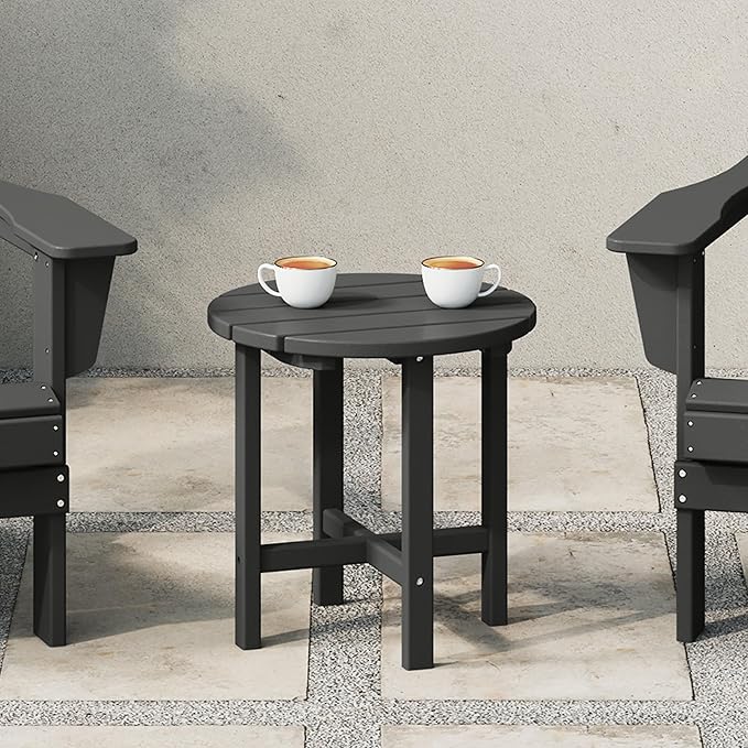 WestinTrends Dylan Adirondack Round Outdoor Side Table, Gray