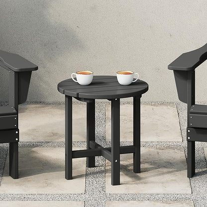 WestinTrends Dylan Adirondack Round Outdoor Side Table, Gray