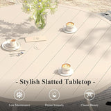 Outdoor Dining Table for 8, 60" Round Outdoor Table with Adjustable Umbrella Hole - Photo 5