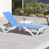 PURPLE LEAF Patio Chaise Lounge Chair Set Outside Aluminum Plastic Stackable Tanning Chairs with Side Table for Pool - Photo 1