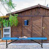 8 Ft Metal Park Benches for Outside, Outdoor Backless Bench with Thermoplastic Coating, Portable Frame - Photo 5