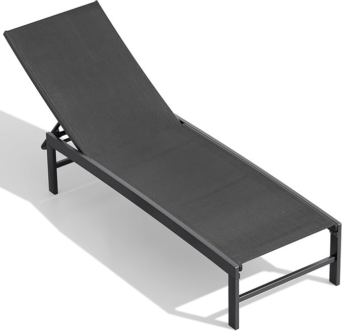 Crestlive Products Chaise Lounge Chair Outdoor, Adjustable 5 Positions Pool Tanning Recliner - Photo 1