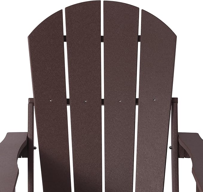 WestinTrends Malibu Folding Adjustable Adirondack Chair with Retractable Ottoman and Cup Holder, Dark Brown