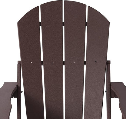 WestinTrends Malibu Folding Adjustable Adirondack Chair with Retractable Ottoman and Cup Holder, Dark Brown