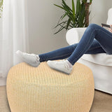 Woven Inflatable Ottoman, Fade-Resistant D31”x H14” Outdoor Indoor Pouf Patio Footrest Stool with Portable Handle - Photo 7