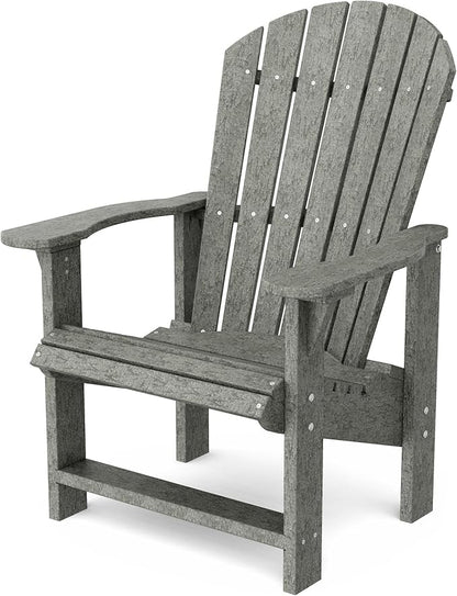Wildridge Heritage Upright Adirondack Chair, Dark Gray - Outdoor All-Weather Poly Furniture for Patio, Deck, Yard