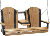 LuxCraft 5' Adirondack Hanging Porch Swing with Flip Down Console, Outdoor Patio Swing, Front Porch Swing - Photo 1