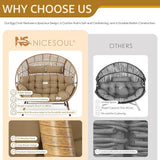 NICESOUL Double Egg Chair with Footstools & Cushions - Photo 9