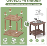 Outdoor Side Table, 2-Tier Small Outdoor Table for Patio, Adirondack Side Tables for Outside or Indoor - Photo 4