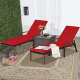 HAPPYGRILL 2PCS Patio Chaise Lounge Chair Outdoor Rattan Wicker Lounge Set Adjustable Backrest Poolside Chaise with - Photo 4