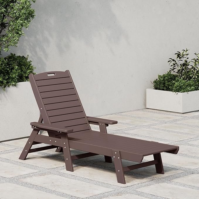 WestinTrends Malibu Poly Reclining Chaise Lounge Dark Brown