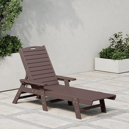 WestinTrends Malibu Poly Reclining Chaise Lounge Dark Brown