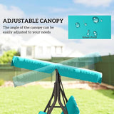 Outsunny 3-Seat Outdoor Patio Swing Chair with Removable Cushion, Steel Frame Stand and Adjustable Tilt Canopy for Patio - Photo 3