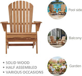 Premium Hemlock Wood Folding Adirondack Chairs (Set of 2) – Pre-Assembled Backrest, Water-Based Finish - Photo 9