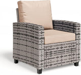 2 Pieces Patio Furniture Set, Outdoor Wicker Chairs Set of 2, All Weather High Back Rattan Chairs - Photo 6