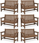 SERWALL Outdoor Bench, HDPE Outdoor Benches Weatherproof, 2-Person Garden Bench with 660 lbs Weight Capacity - Photo 1