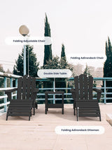 KINGYES Folding Adirondack Ottoman for Adirondack Chair, Black - Photo 6