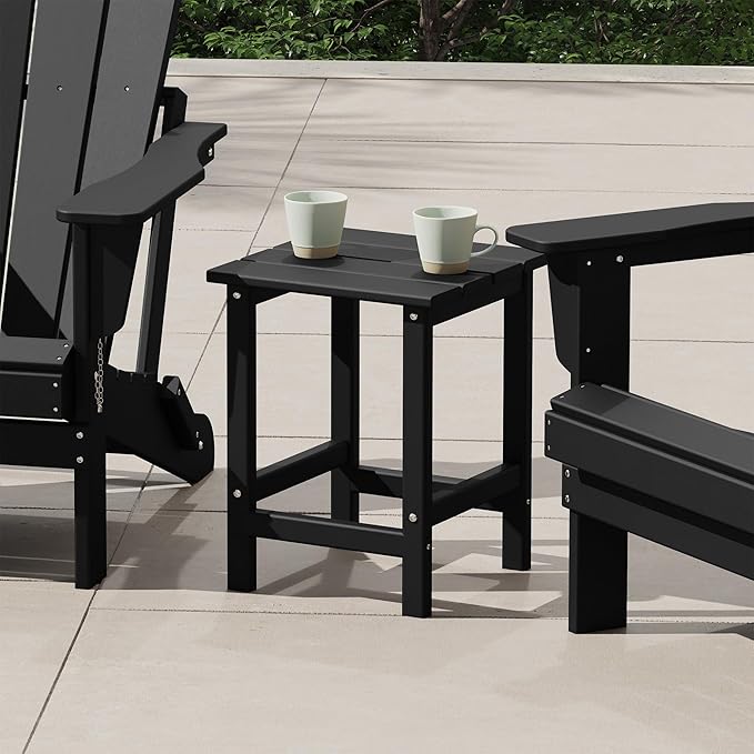 Costaelm Square Outdoor Side Tables, Adirondack Patio Tables for Outside, HDPE Patio End Table Weather Resistant - Photo 1
