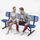 Heavy-Duty Outdoor Metal Bench, Thermoplastic-Coated, Portable, Weatherproof, Commercial-Grade for Parks, Gardens - Photo 1