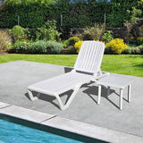 Domi Outdoor Chaise Lounge, Pool Lounge Chair Plastic Adjustable Recliner in-Pool Lounger Tanning Lounge Chair with - Photo 7