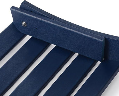 WestinTrends Outdoor Patio Adirondack Ottoman Foot Rest, All Weather Poly Lumber Foot Stool for Adirondack Chair, Widely Used for Outside Porch Pool Lawn Backyard, Navy Blue