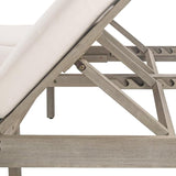 Outdoor Double Chaise Lounge with 5-Position Adjustable Backrest, Cushion and Folding Side Trays for 2 Person - Photo 8
