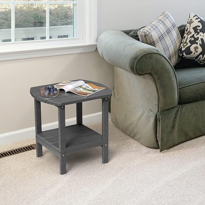 TORVA Patio Adirondack Side Table, Outdoor End Tables All-Weather Resistant HDPE Humidity-Proof Long Time Use for Deck - Photo 7
