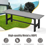 Giantex 2-Person Outdoor Bench Seat - Backless Patio Garden Bench, 47” Weatherproof Outside Chair with Slatted Seat - Photo 6