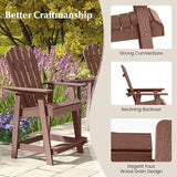 Tangkula Outdoor Bar Stool, HDPE Tall Adirondack Chair with Armrest & Footrest - Photo 7